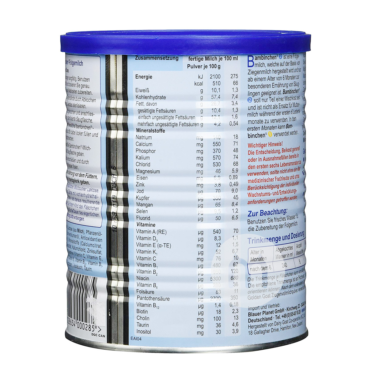Bambinchen German goat milk powder stage 2 * 6