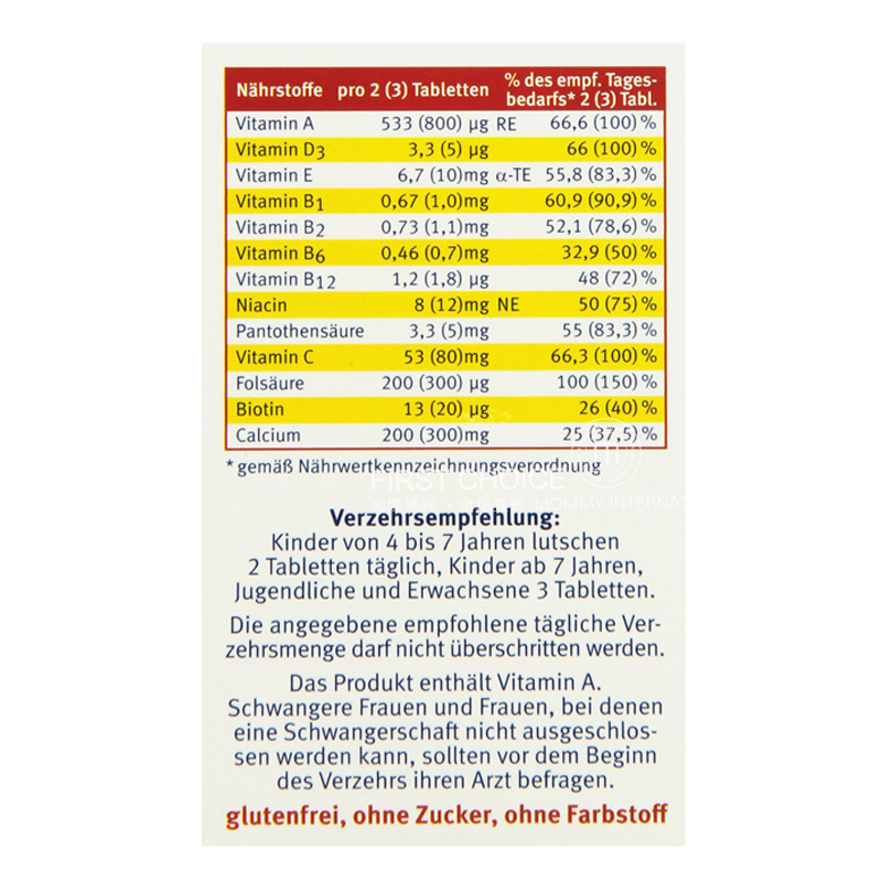 [2 pieces]Sanostol German Multi Children's Calcium Supplements Multi-vitamin Chewable Tablets 4 years old+