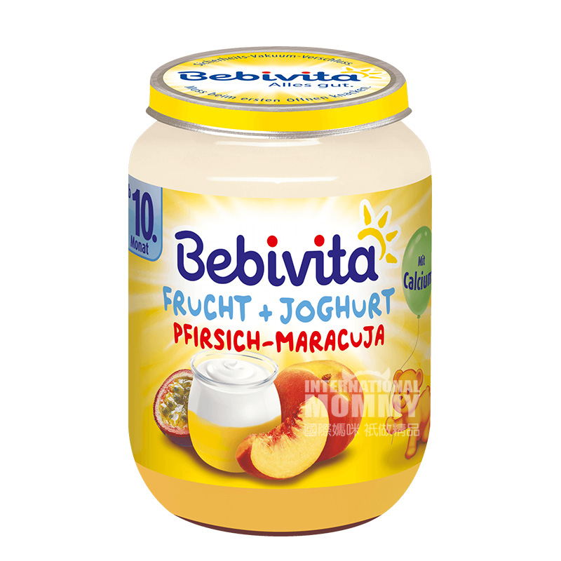 [4 pieces]Bebivita German Passion Fruit Peach Yogurt Mix Puree over 10 months old