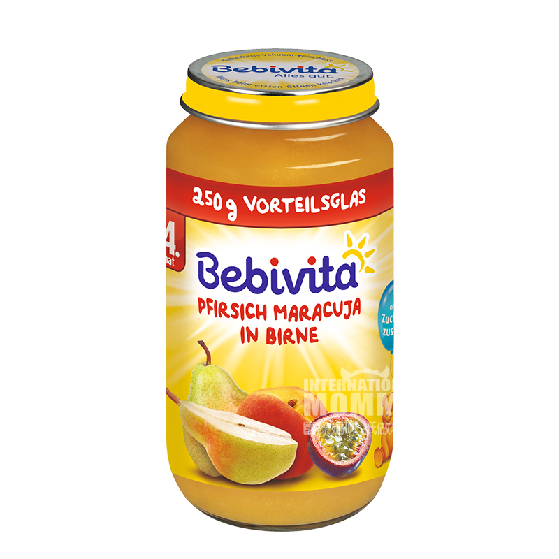 Bebivita German Peach and Pear Passion Fruit Puree over 4 months old