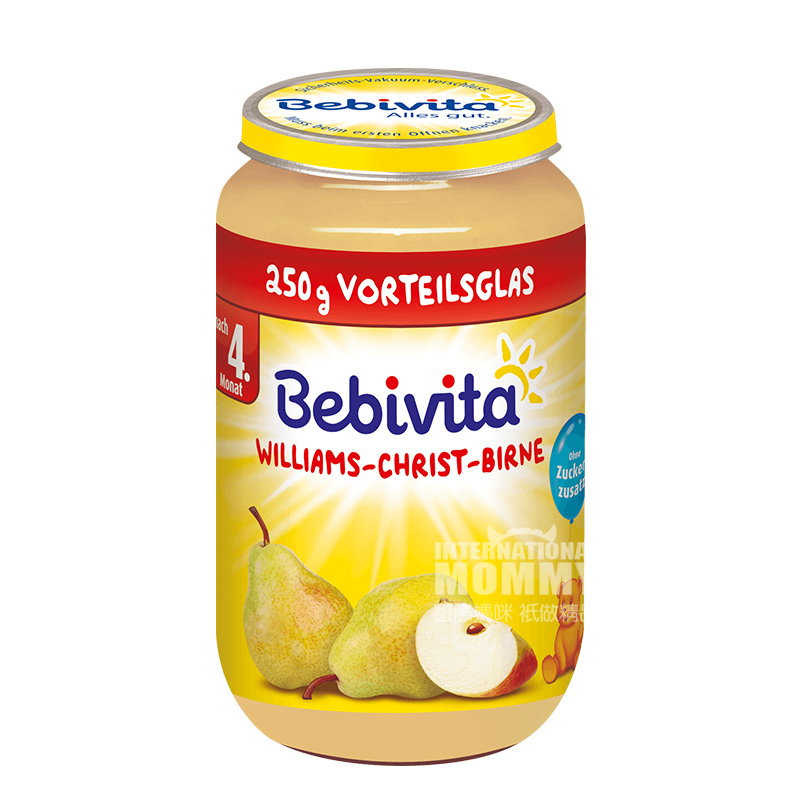 [4 pieces]Bebivita German Apple Pear Puree over 4 months old 