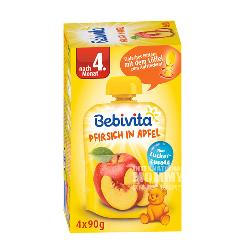 Bebivita German Peach and Apple Puree Sucking over 4 months old 360g