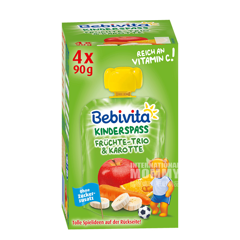 Bebivita German Banana Apple Orange Carrot Puree Sucking over 12 months old 360g