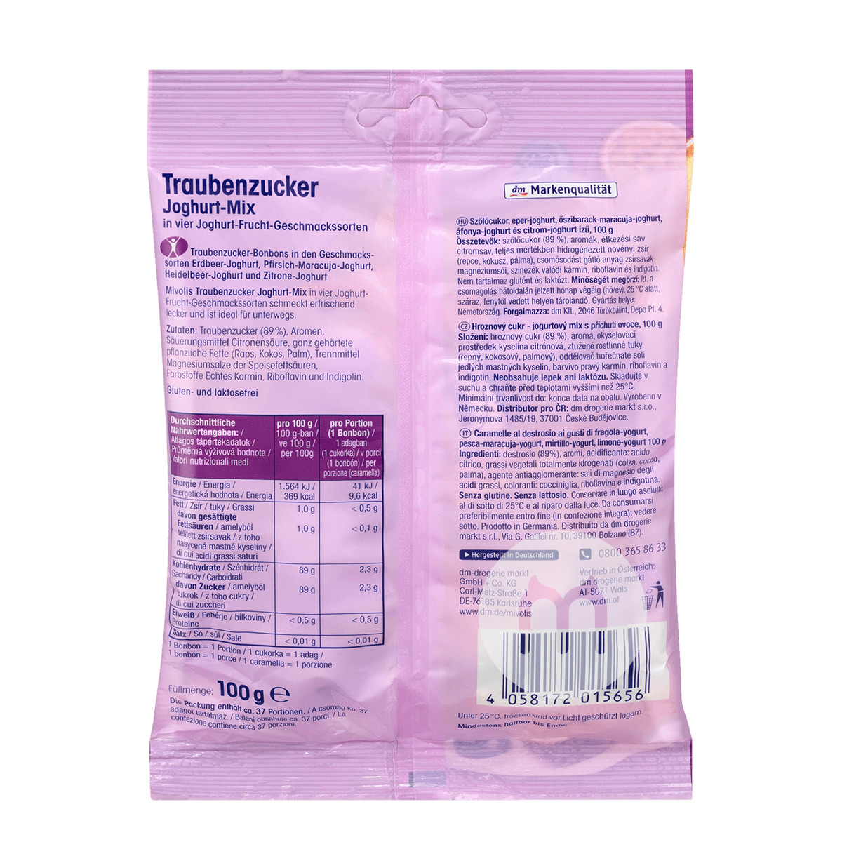 Mivolis German Children's Yogurt Flavored Glucose Lozenges