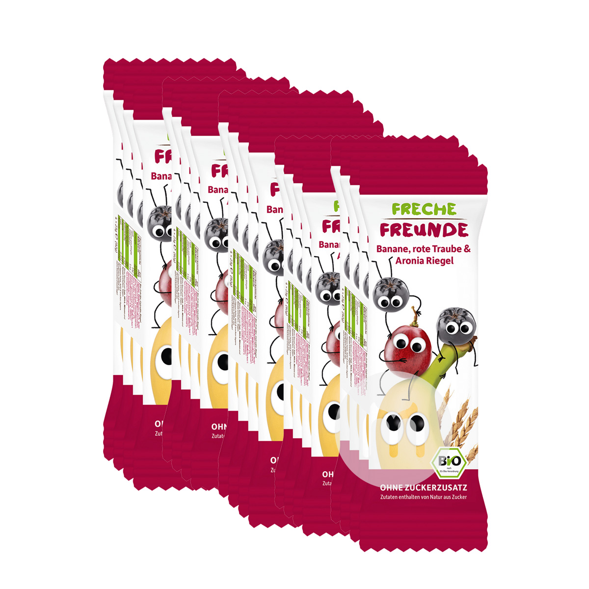 Erdbar German Organic Whole Grain Banana Red Grape Fruit Bar*20