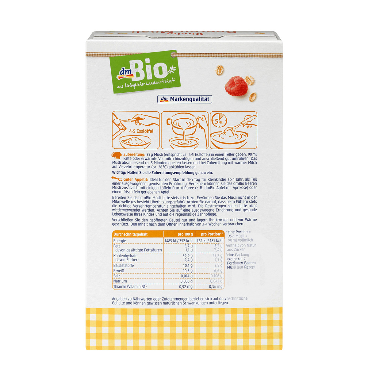 DmBio German Organic Berry Cereal Rice Noodles over 12 months old