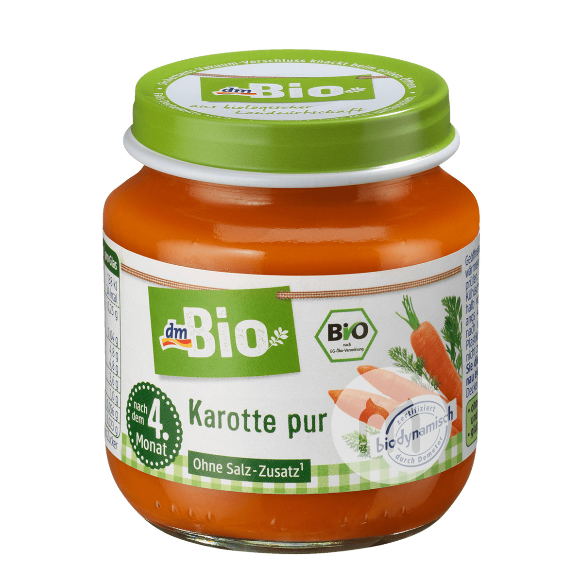 DmBio German Organic Carrot Puree over 4 months old