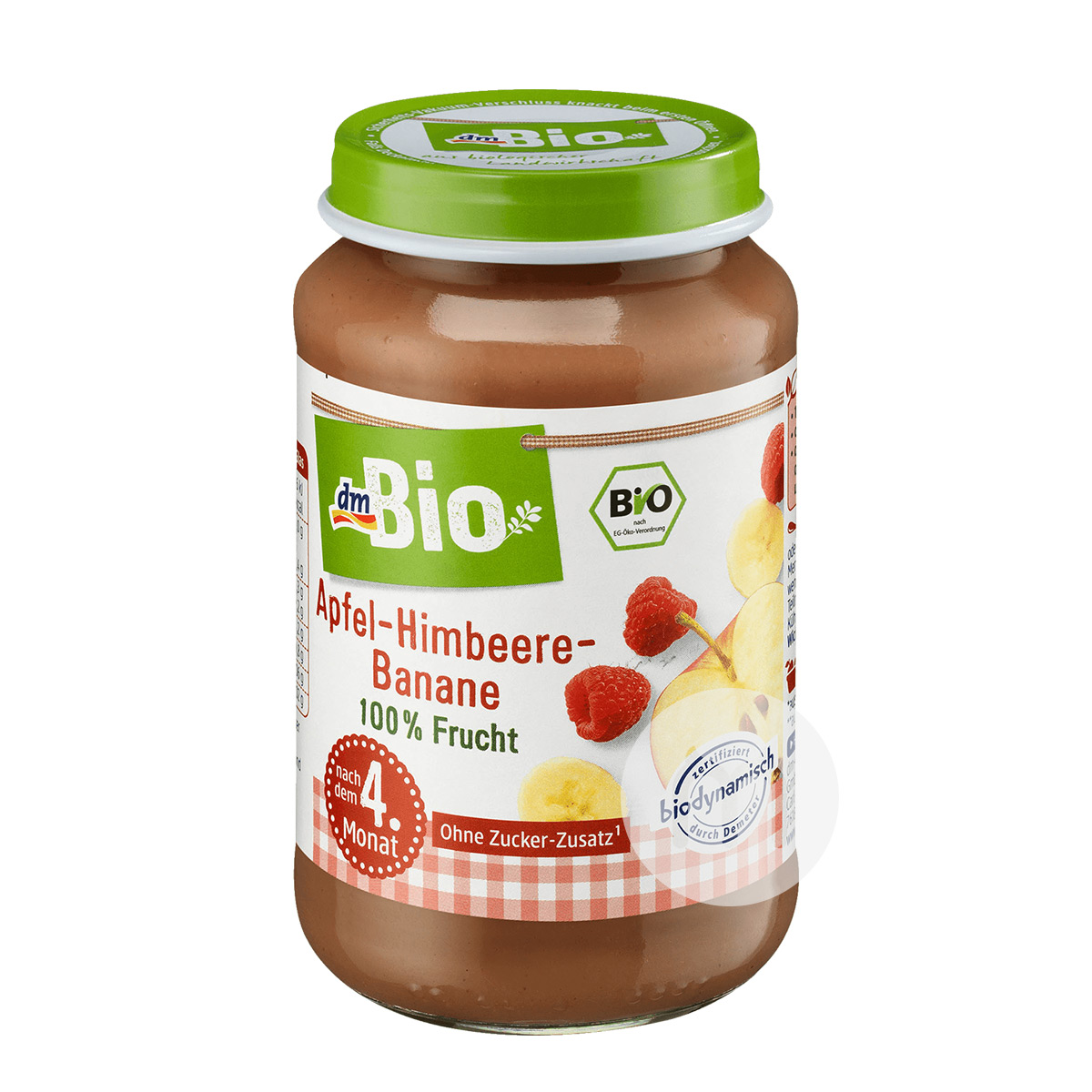DmBio German Organic Apple Banana Raspberry Puree over 4 months old