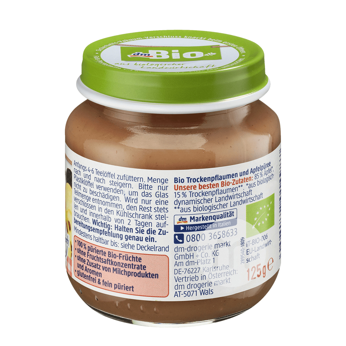 [2 pieces]DmBio German Organic Apple Plum Puree over 4 months old