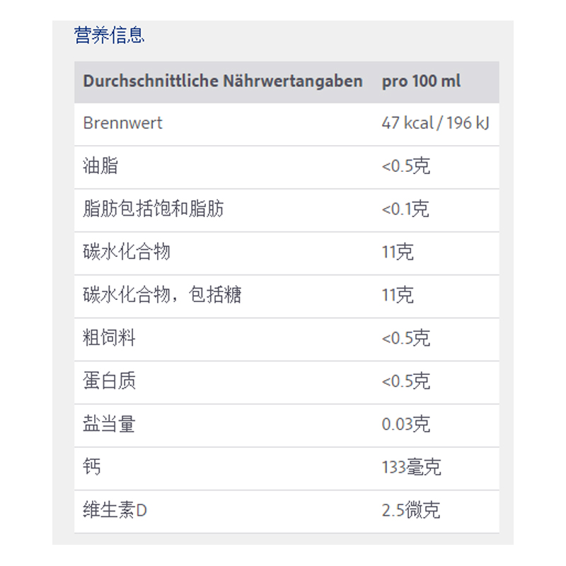 [4 pieces]Rotbackchen German Calcium and vitamin D supplement for Infants and Young Children 125ml