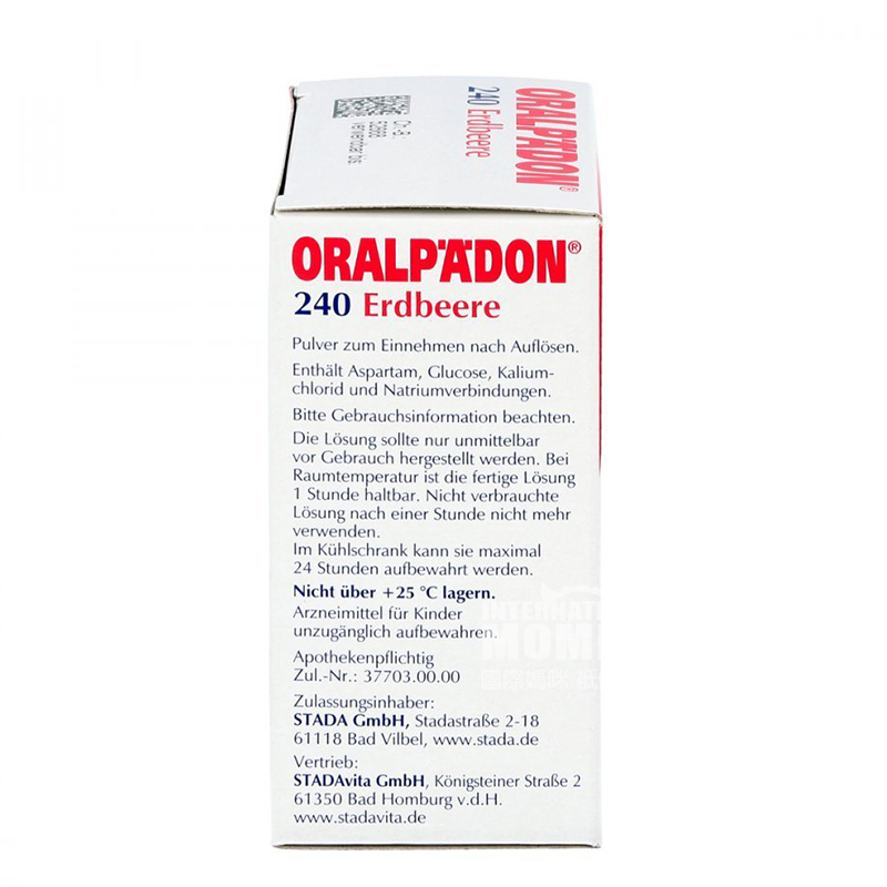 ORALPAEDON German Electrolyte Water for Infants with Diarrhea Strawberry Flavor