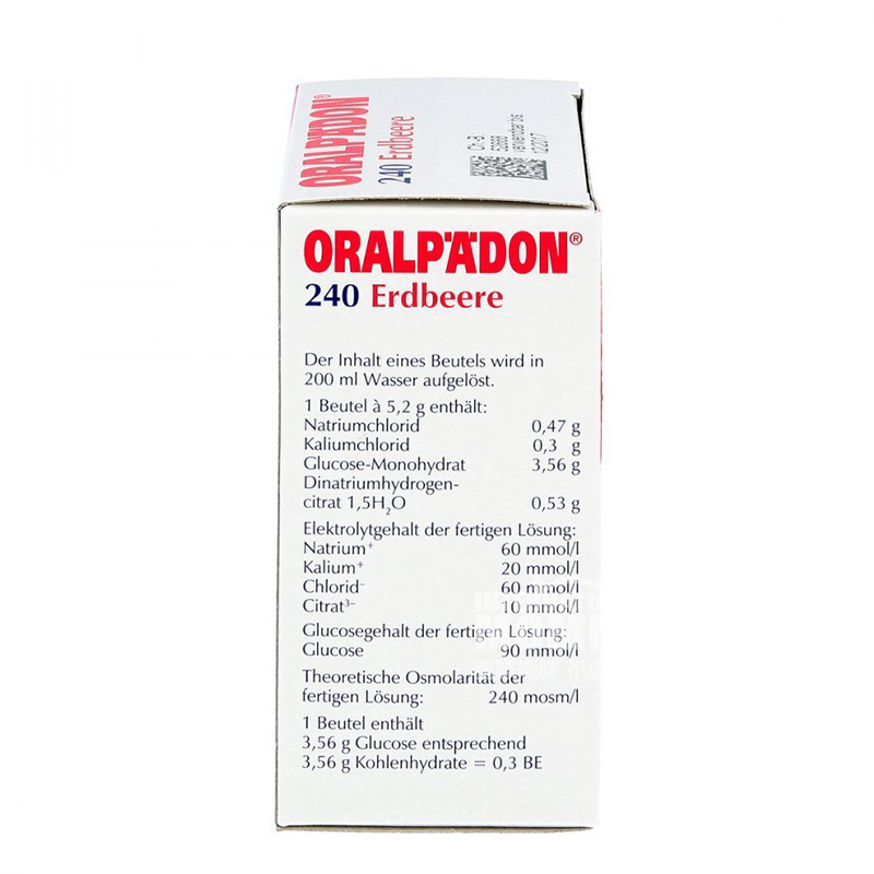 ORALPAEDON German Electrolyte Water for Infants with Diarrhea Strawberry Flavor