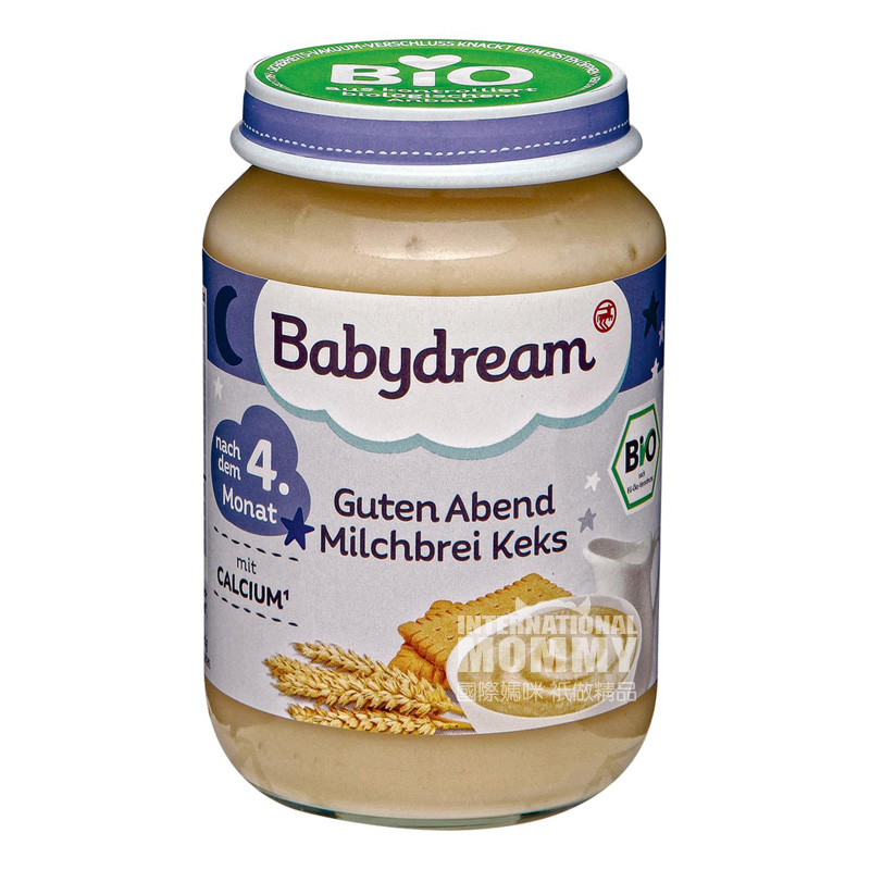 Babydream German Organic Milk Pudding Biscuits Good Night Puree over 4 months old *6