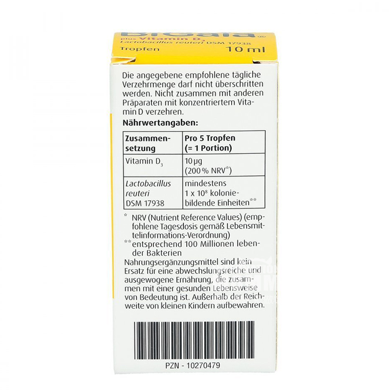 BiGaia German Vitamin D3 Lactic Acid Bacteria Drops for Infants