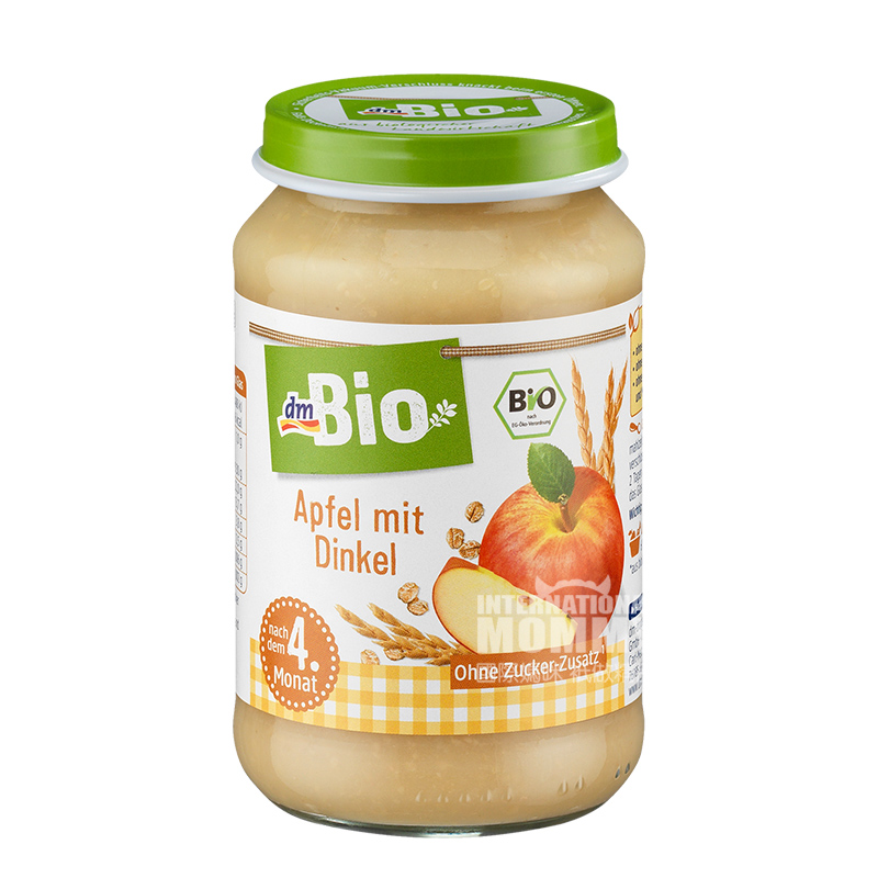 [4 pieces]DmBio German Organic Spelt Wheat Apple Mix Puree over 4 months old