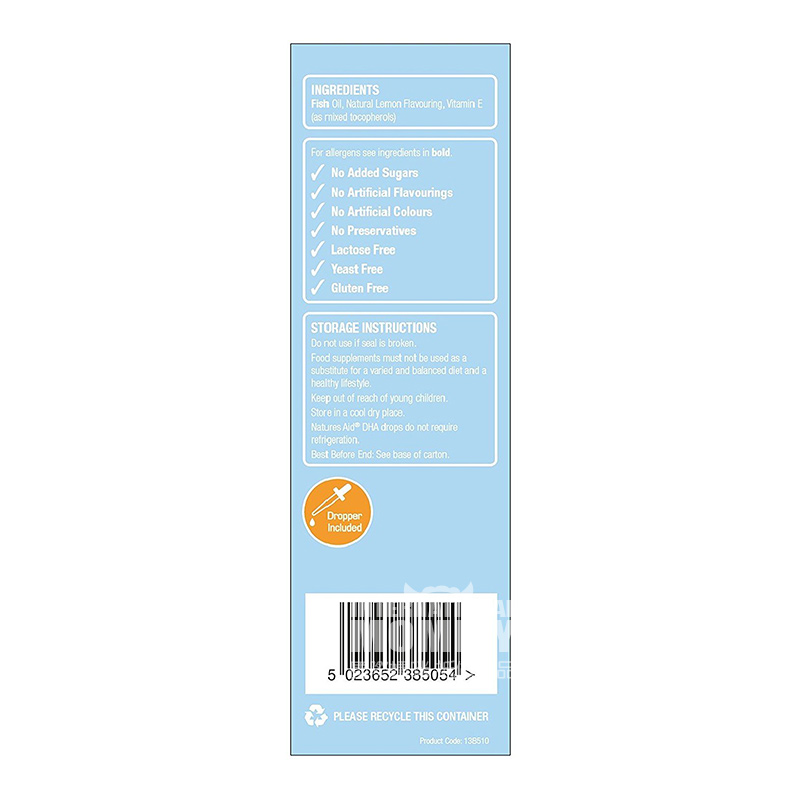 Natures Aid England DHA Drops for Infants