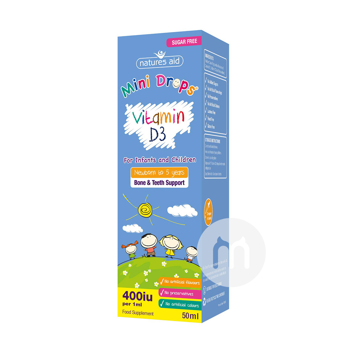 Natures Aid England Vitamin D3 Drops for Infants*3