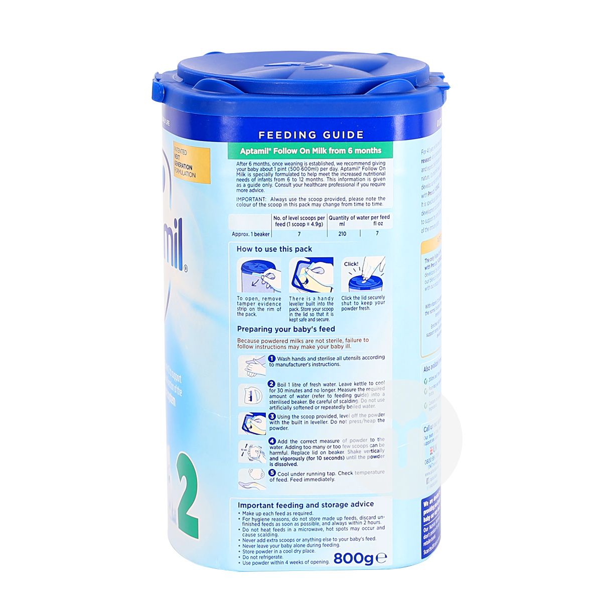 Aptamil UK milk powder 2 stages * 4 cans
