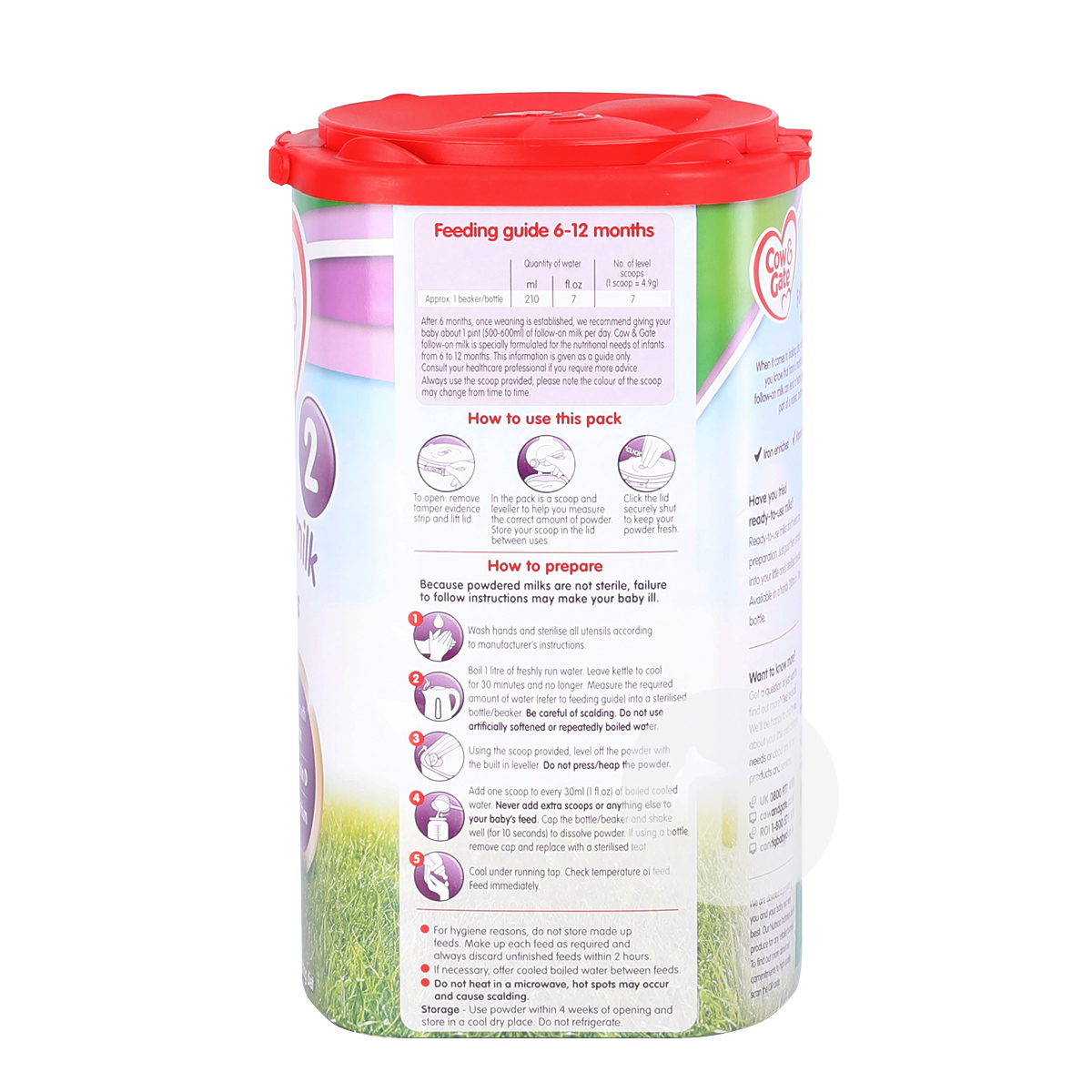 Cow & Gate UK milk powder 2 stages * 8 cans