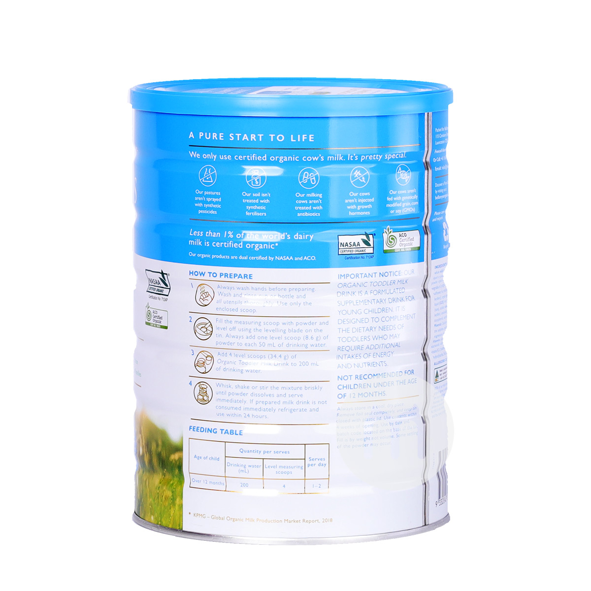 BELLAMY'S Australian Organic Infant Formula 3 stages 900g * 3 cans