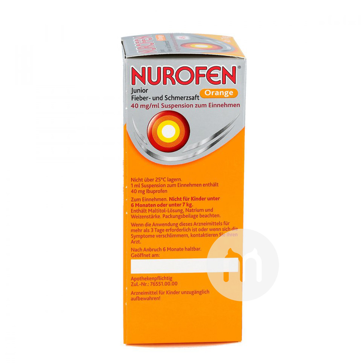 NUROFEN German Infant Fever and Fever Syrup Orange Flavor over 7kg 100ml