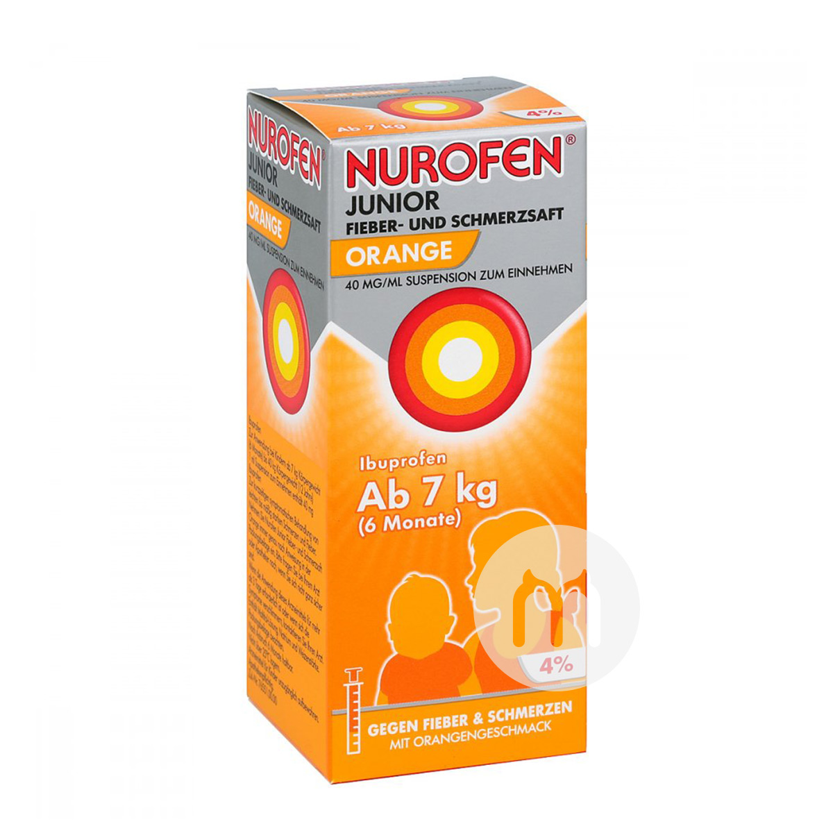 NUROFEN German Infant Fever and Fever Syrup Orange Flavor over 7kg 100ml