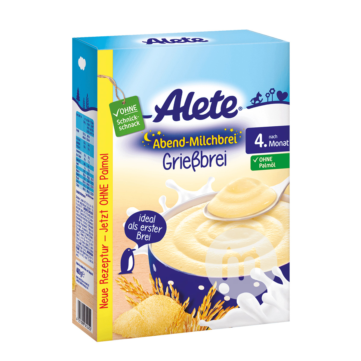 [4 pieces]Nestle German Alete Milk Pudding Semolina Good Night Rice Noodles over 4 months