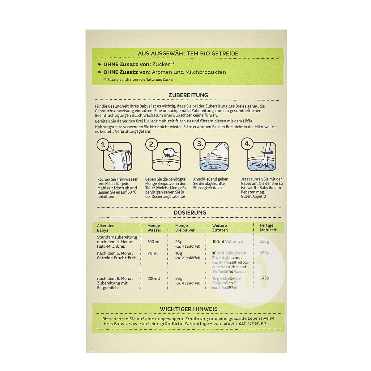 Babydream German Organic Grain Rice Noodles over 4 months