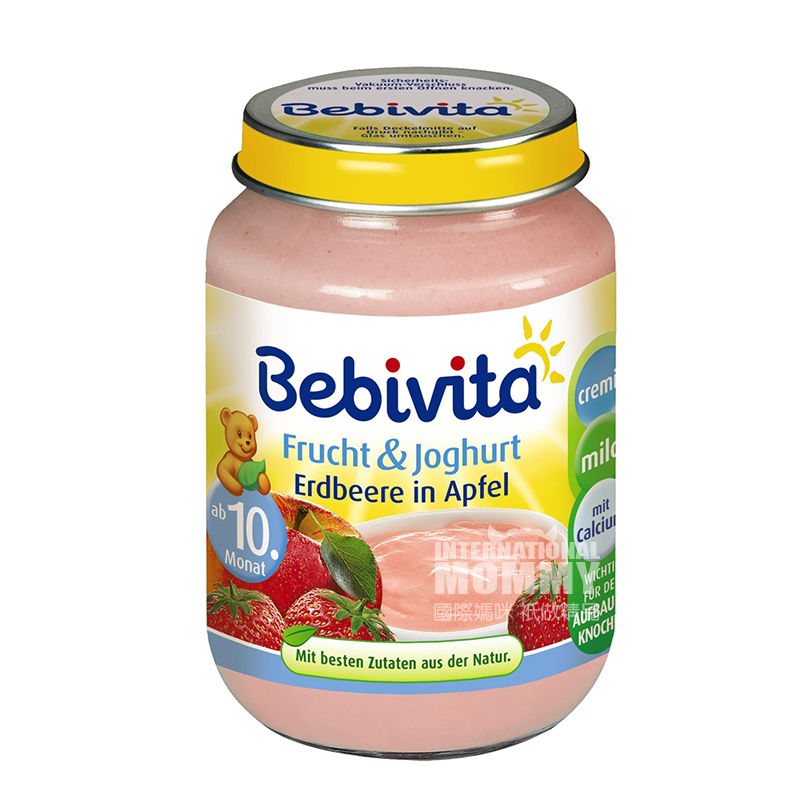 [2 pieces] Bebivita German Organic Apple Strawberry Yogurt Puree over 10 months