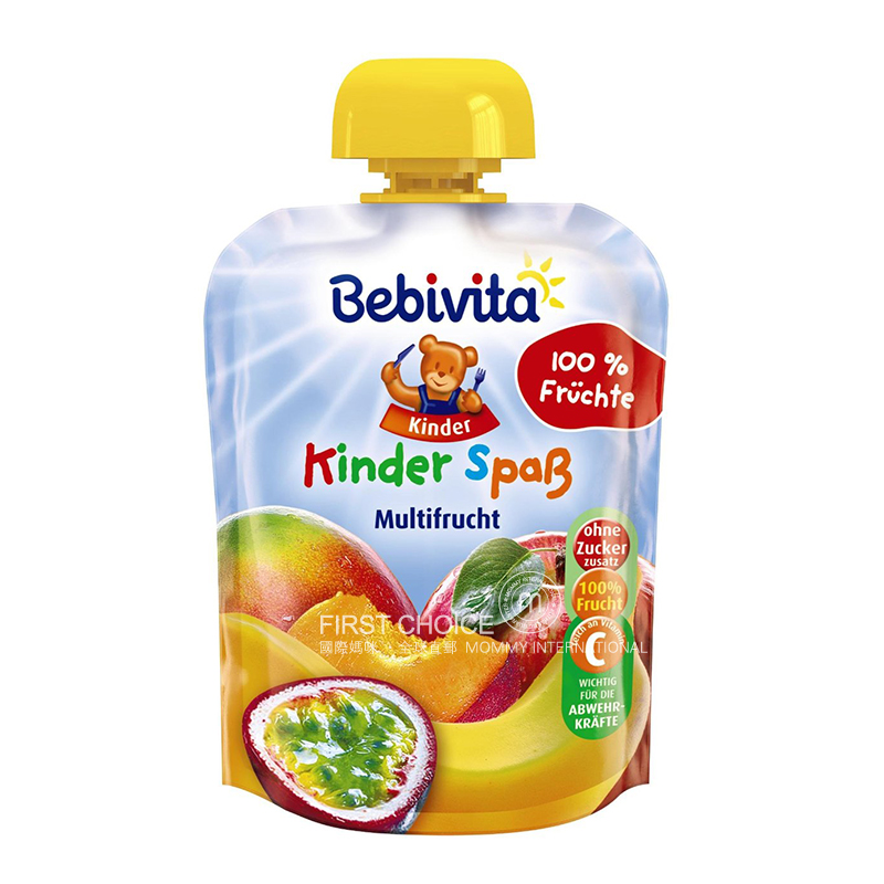 [2 pieces] Bebivita German Apple Peach Passion Fruit Mango Puree Sucking over 12 months 360g