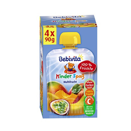 [2 pieces] Bebivita German Apple Peach Passion Fruit Mango Puree Sucking over 12 months 360g