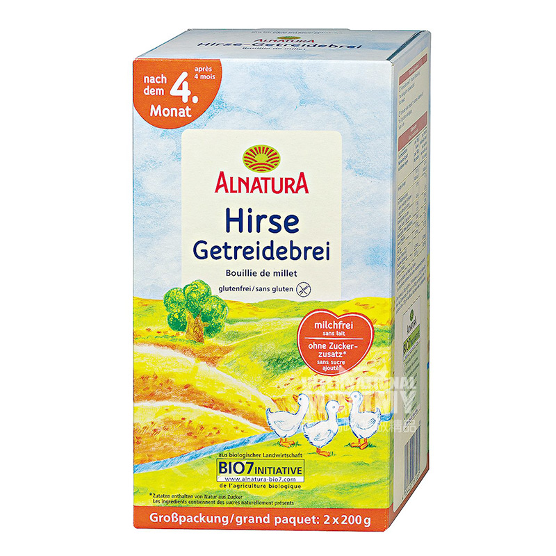 [4 pieces] ALNATURA German Organic Millet Semolina Rice Noodles*2+Organic Oatmeal*2 over 4 months