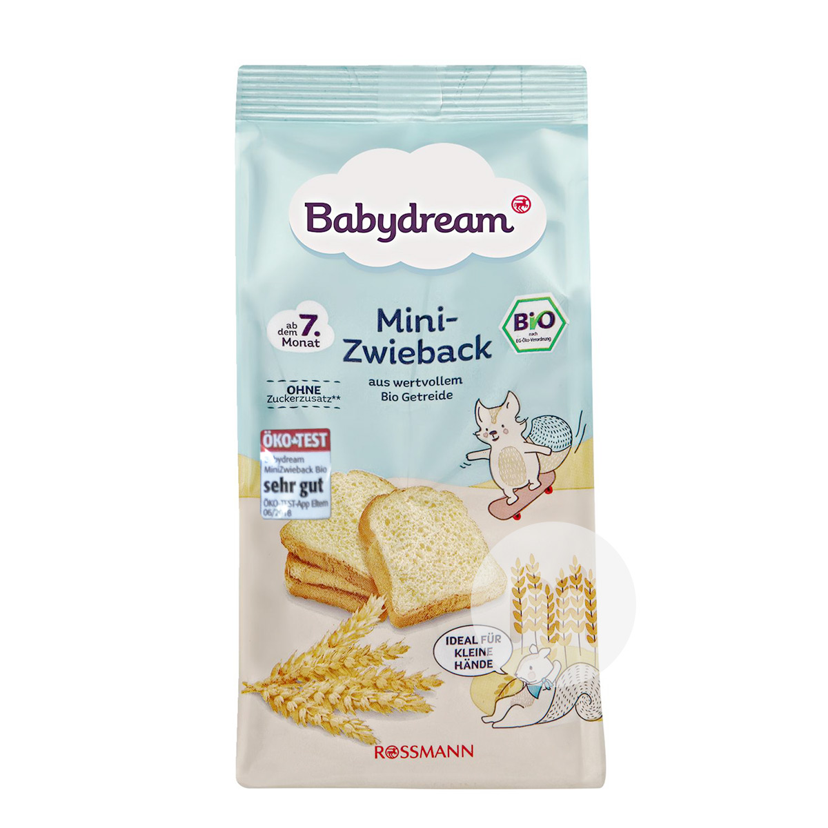 [4 pieces] Babydream German Organic Teething Stick Cookies over 12 months*2+Organic Mini Rusks over 7 months *2