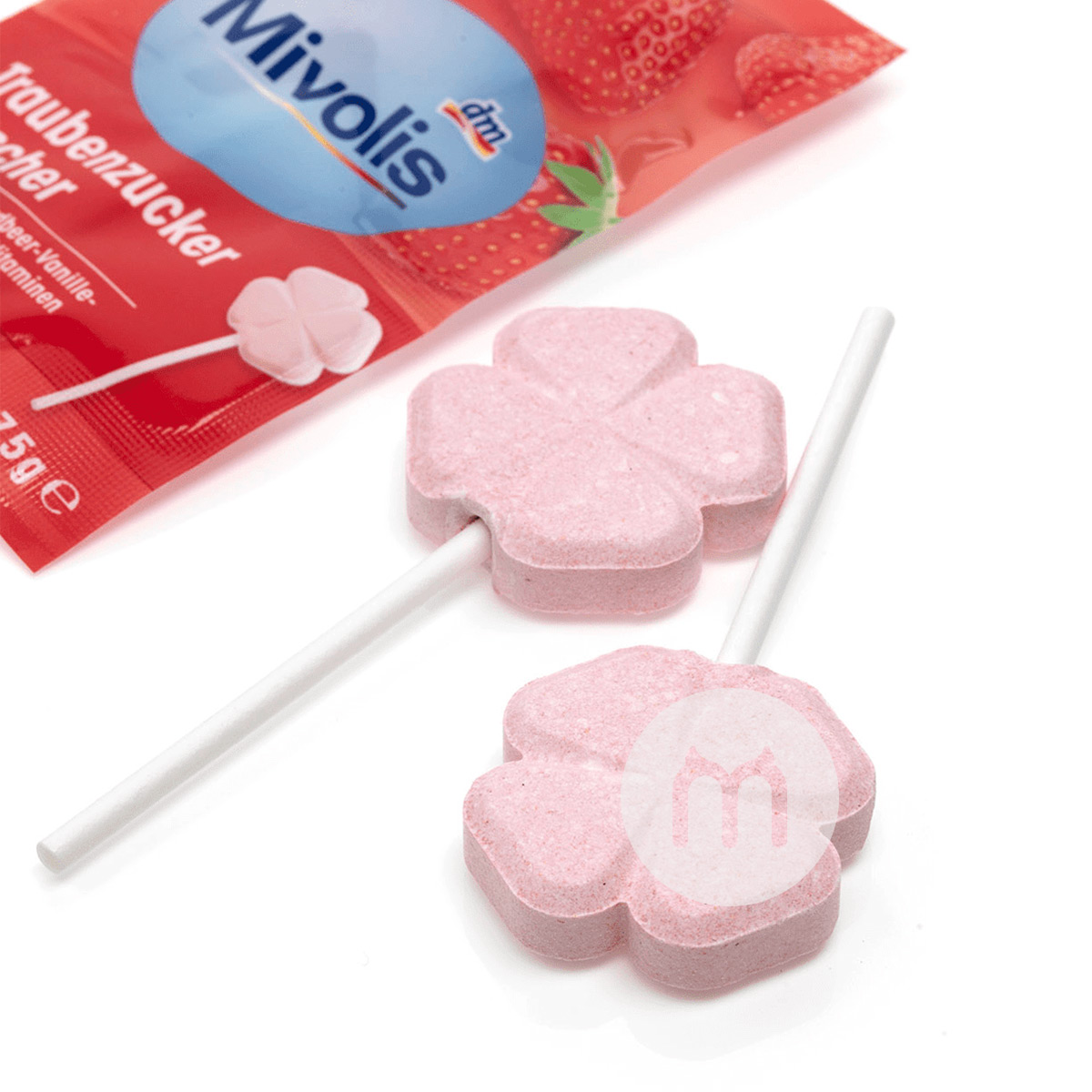 [4 pieces] Mivolis German Various Vitamins+Glucose Lollipop Strawberry Flavor*2+Raspberry Flavor*2
