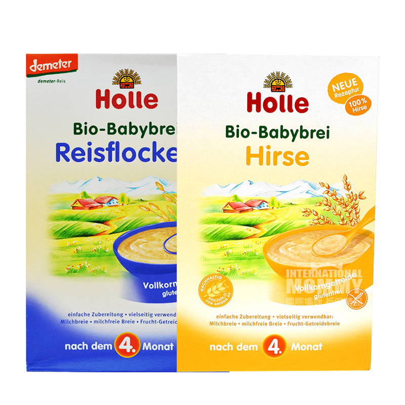 [4 pieces] Holle German Pure Organic Rice Noodles*2+ Pure organic Millet Rice Noodles*2 over 4 months