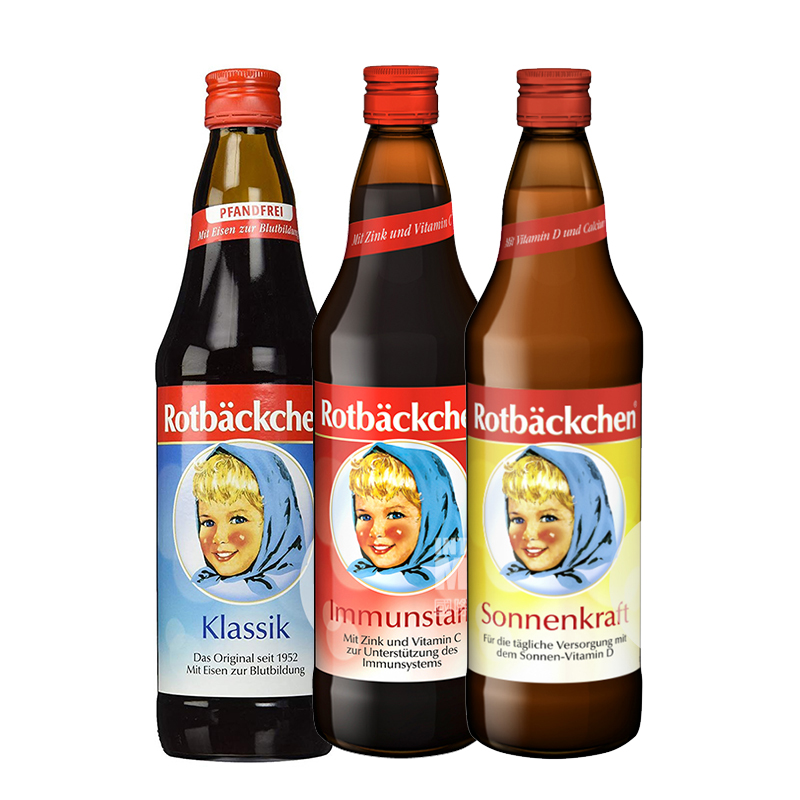 [3 pieces] Rotbackchen German Baby Iron and Vitamin C supplement 700ml+Zinc and Vitamin C supplement 700ml+Calcium and V