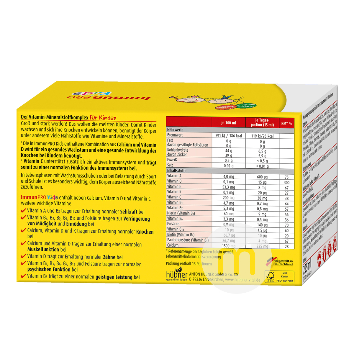 Hubner German Children's Multivitamin + Calcium Improve Immunity