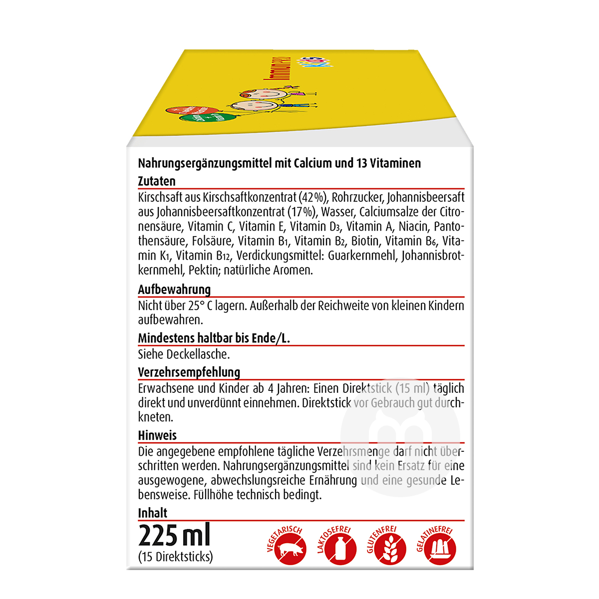 [4 pieces] Hubner German Children's Multivitamin + Calcium Improve Immunity