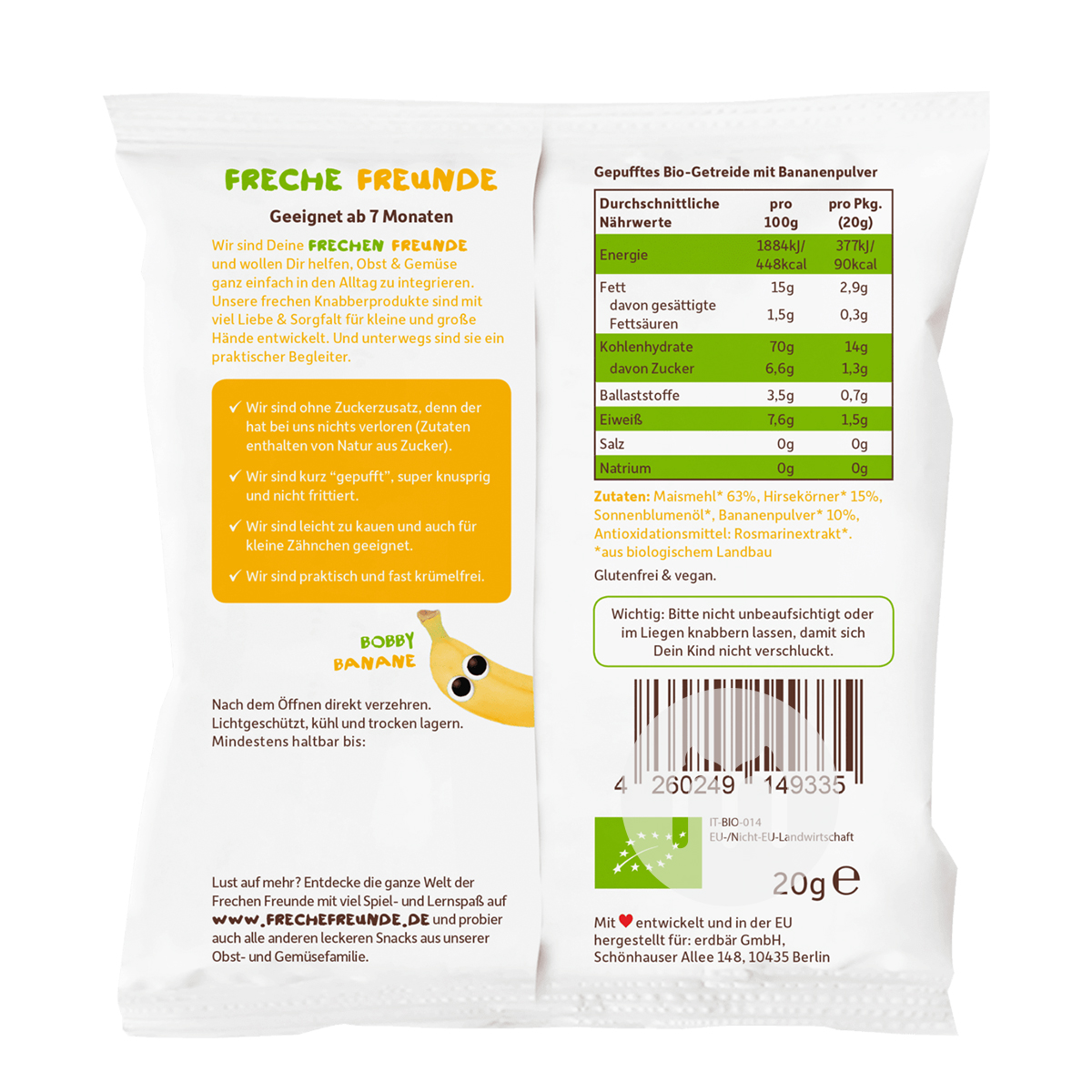 Erdbar German Banana Millet Crispy Ring over 7 months