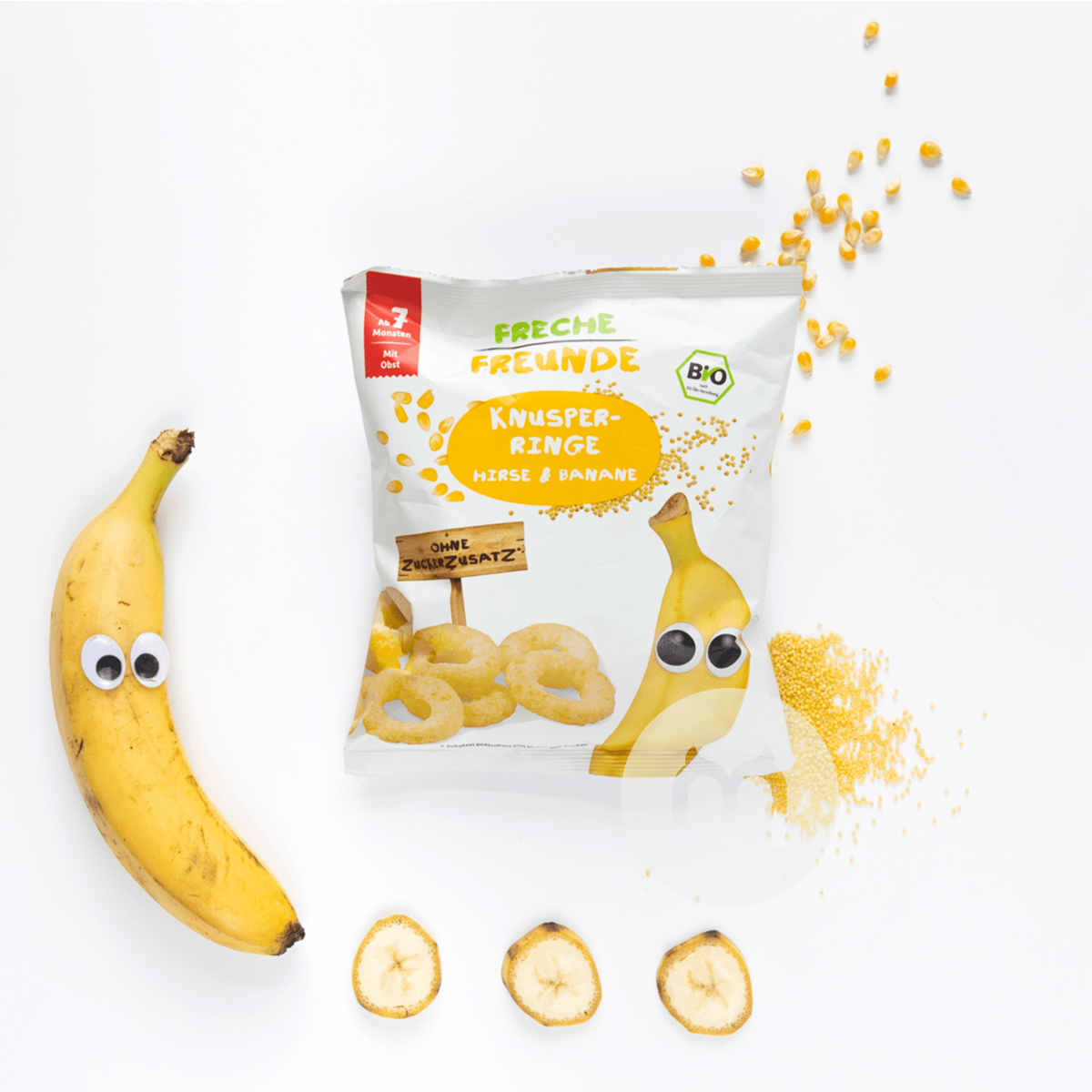 [2 pieces] Erdbar German Organic Banana Millet Crispy Ring over 7 months
