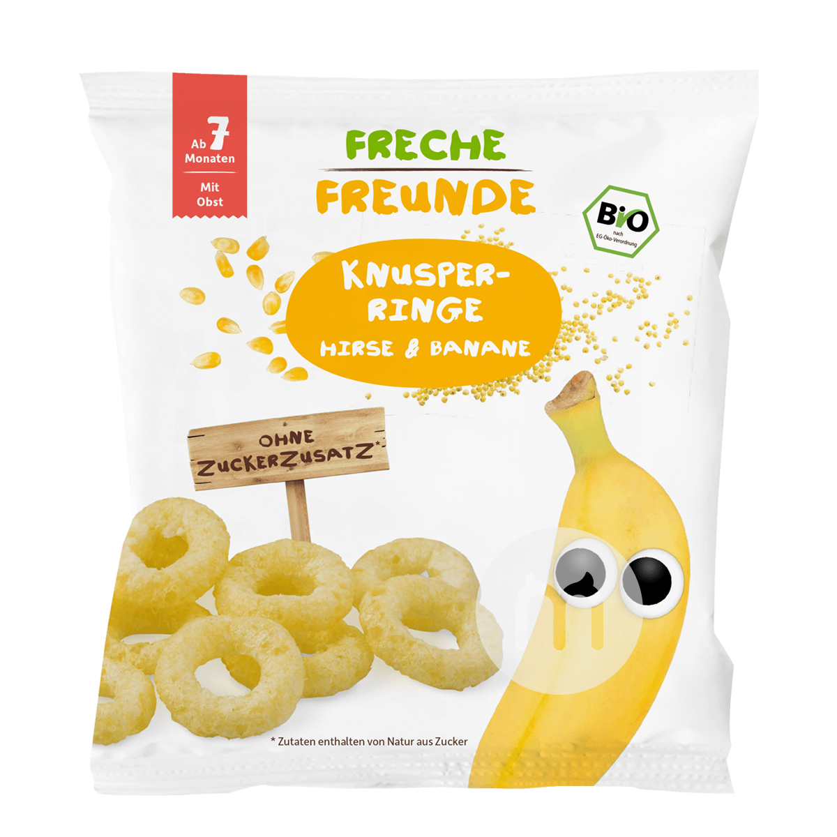 [2 pieces] Erdbar German Organic Banana Millet Crispy Ring over 7 months