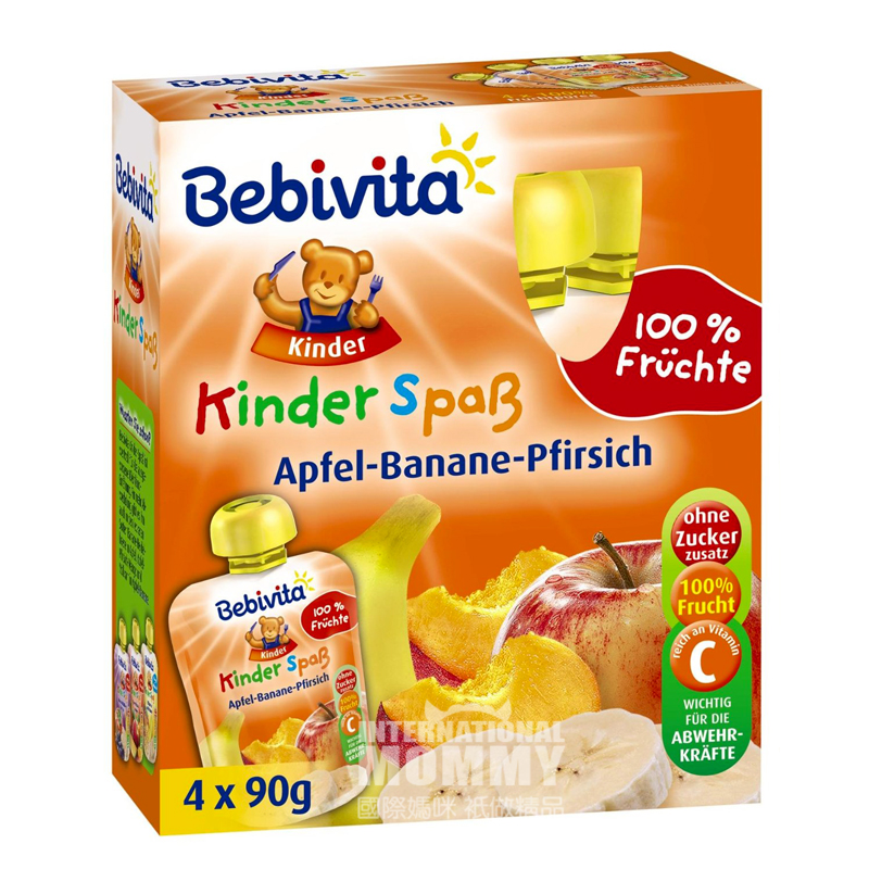 Bebivita Germany Apple banana and peach puree for more than 12 months 360g