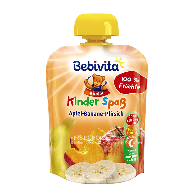 Bebivita Germany Apple banana and peach puree for more than 12 months 360g