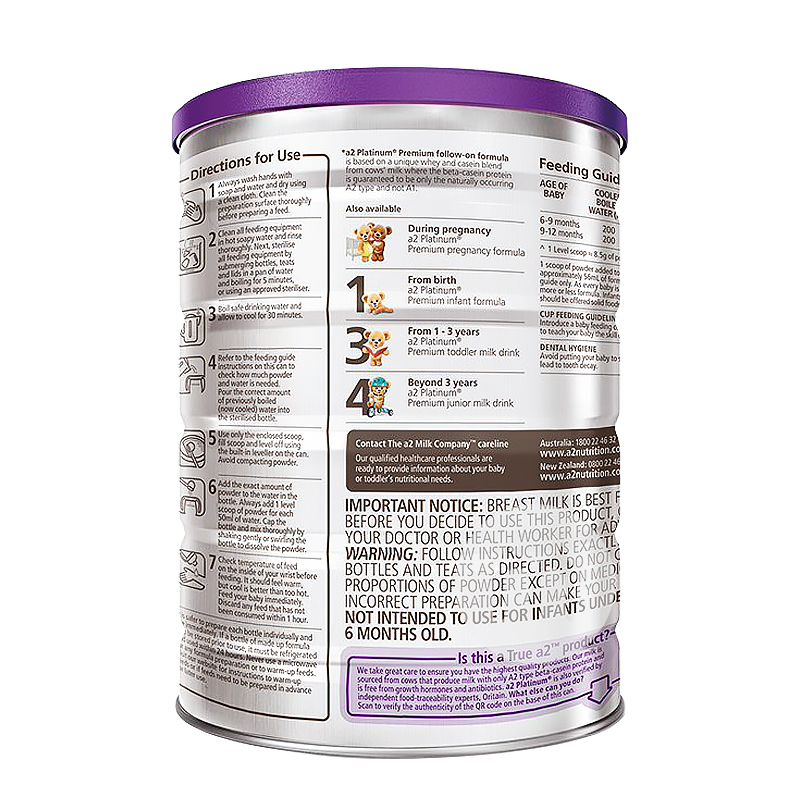 A2 Australian platinum infant milk powder 2 stages * 6 cans