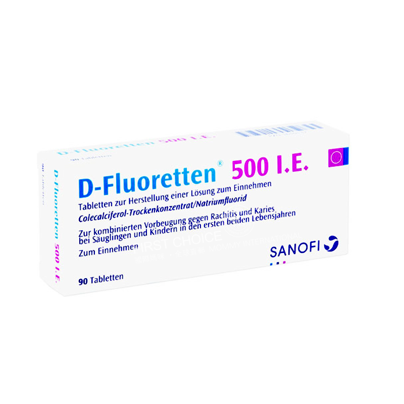 D-Fluoretten Germany Vitamin D3 fluoride calcium tablets 90 Tablets