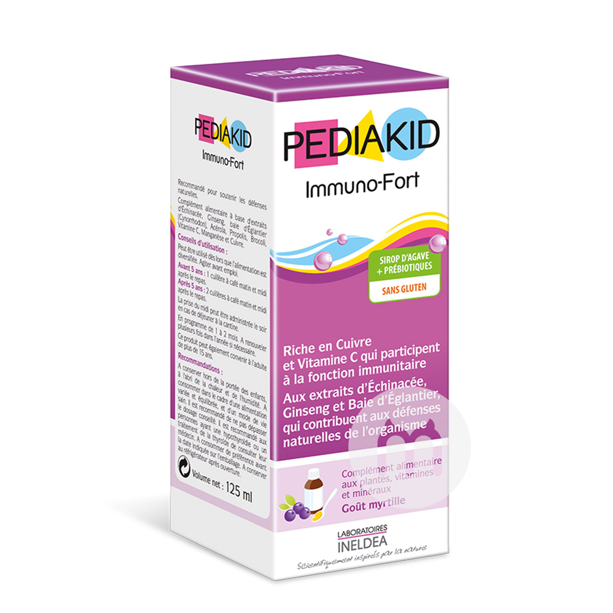 PEDIAKID France Immune bodyguard nutritional supplement blueberry flavor