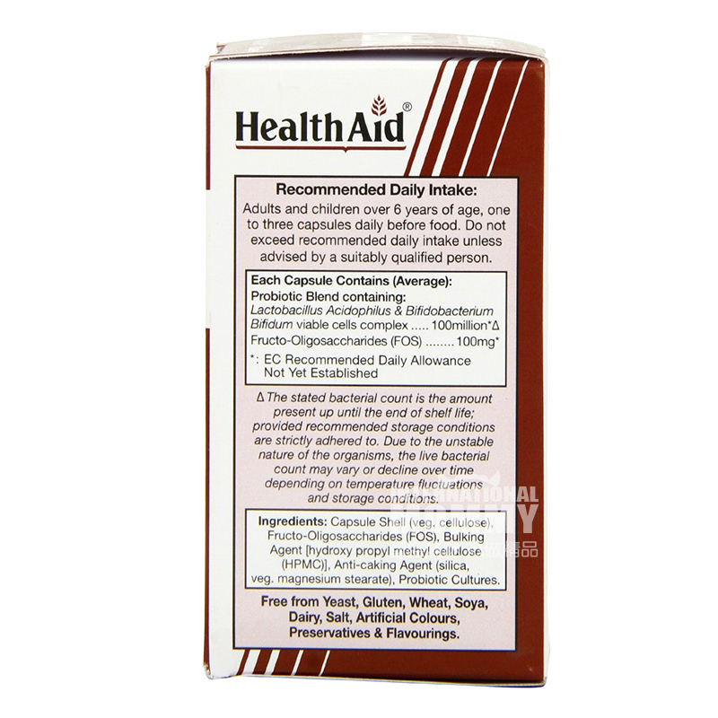 HealthAid England Lactobacillus (1 billion) Vegetarian Capsules