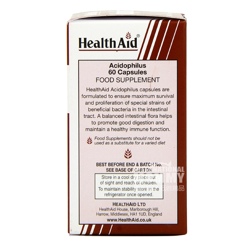 HealthAid England Lactobacillus (1 billion) Vegetarian Capsules