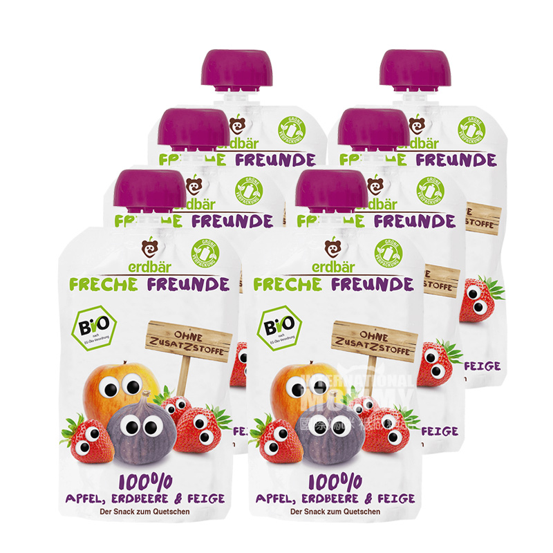 Erdbar German Organic Apple Strawberry Fig Sucking*6