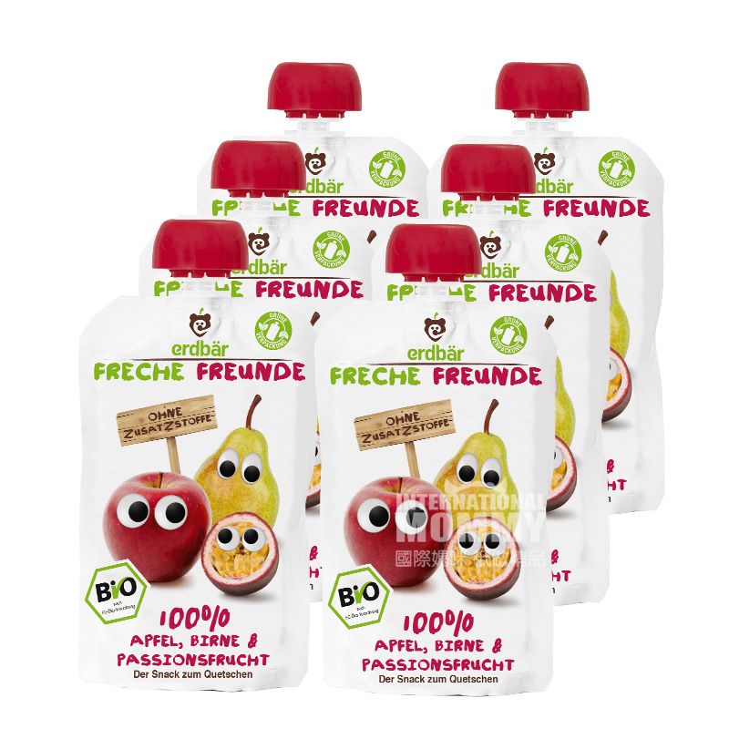 Erdbar German Organic Apple Pear Passionflower Sucking*6